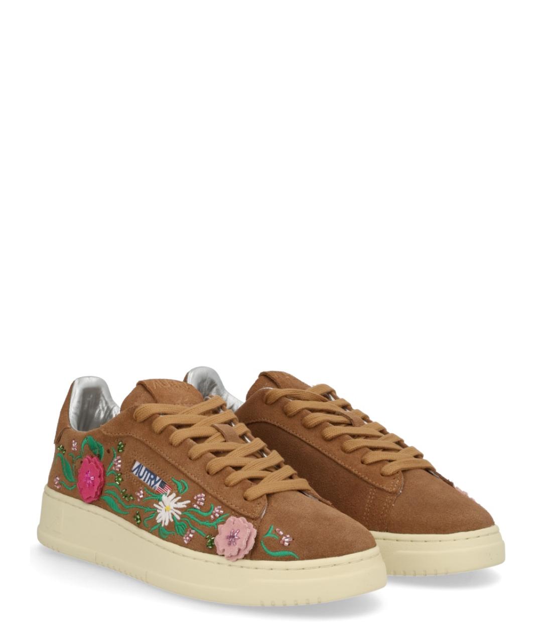 AUTRY Коричневые кожаные кроссовки, фото 2