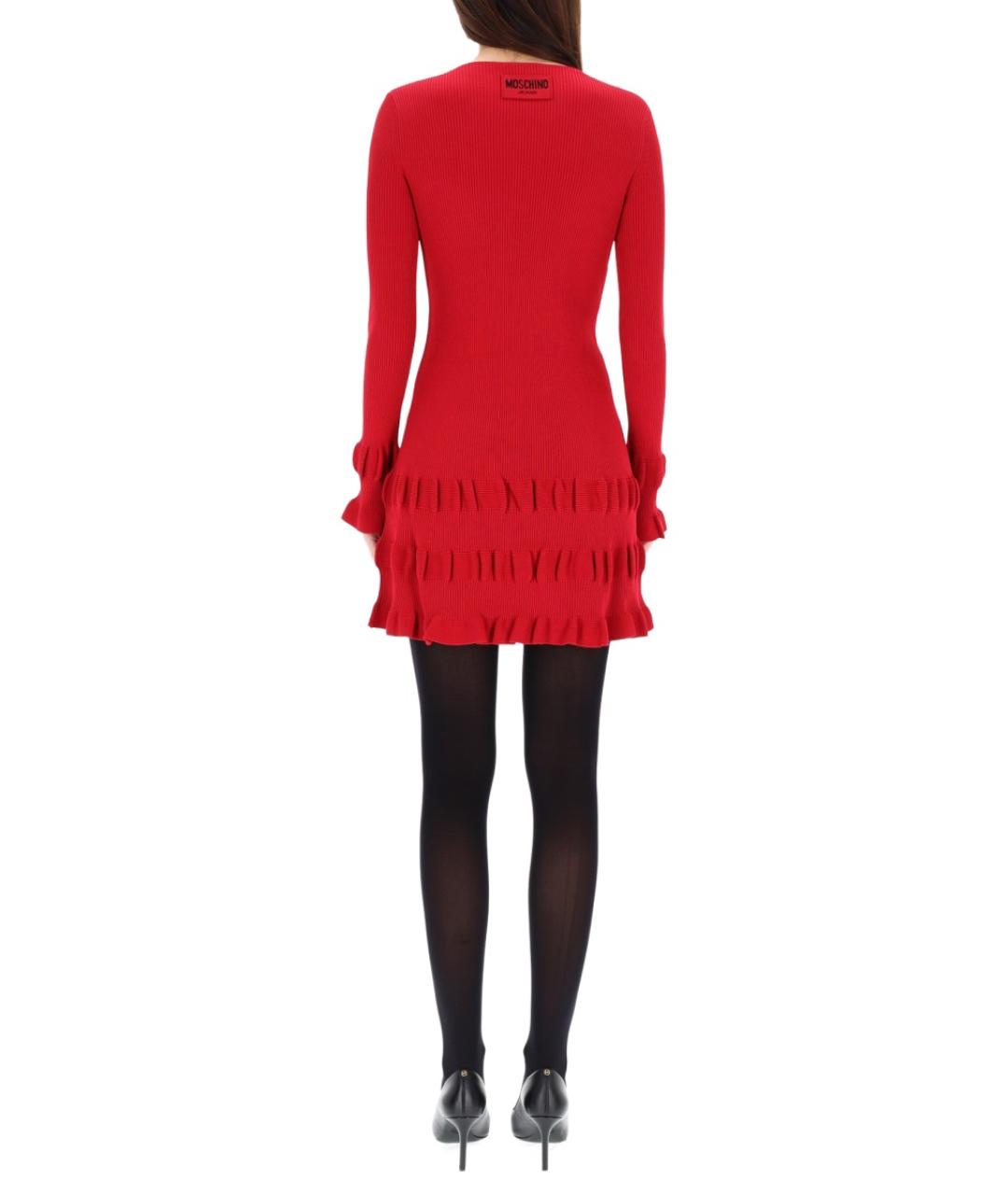 MOSCHINO JEANS Красное вискозное повседневное платье, фото 3