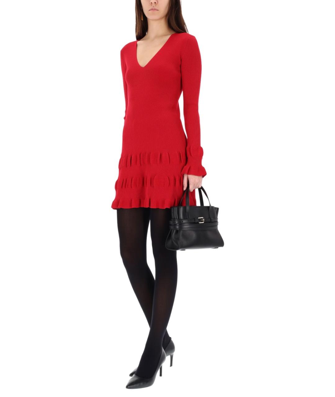 MOSCHINO JEANS Красное вискозное повседневное платье, фото 2