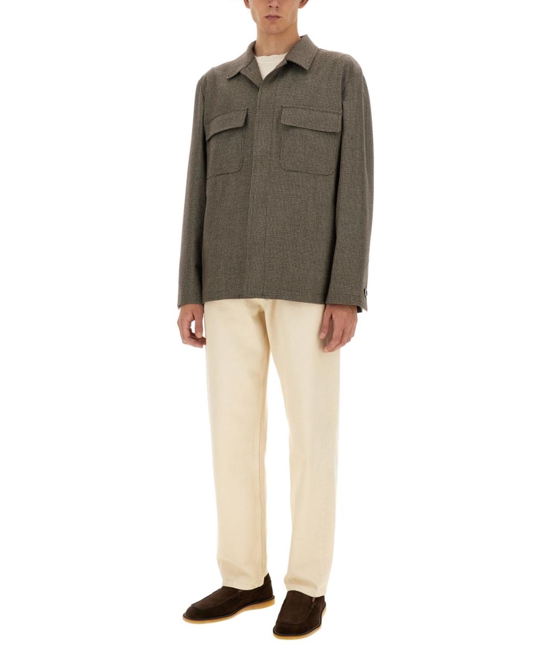 LARDINI Коричневая шерстяная куртка, фото 2