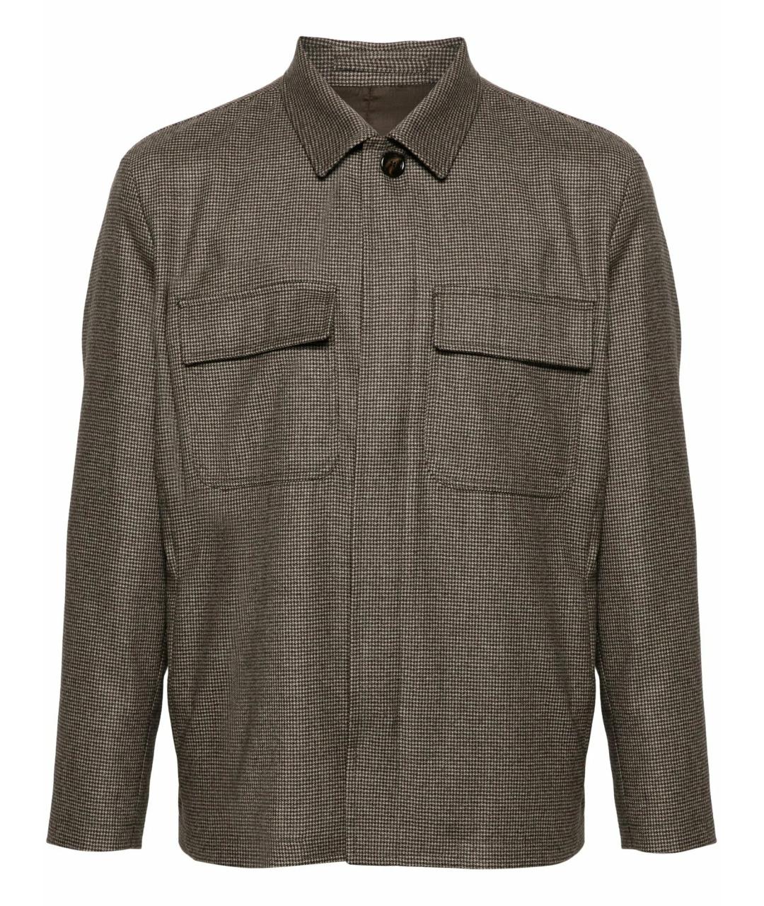 LARDINI Коричневая шерстяная куртка, фото 1