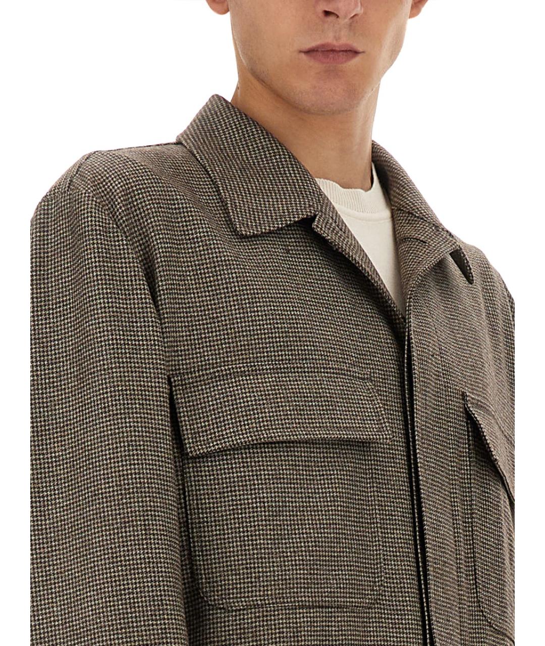 LARDINI Коричневая шерстяная куртка, фото 4