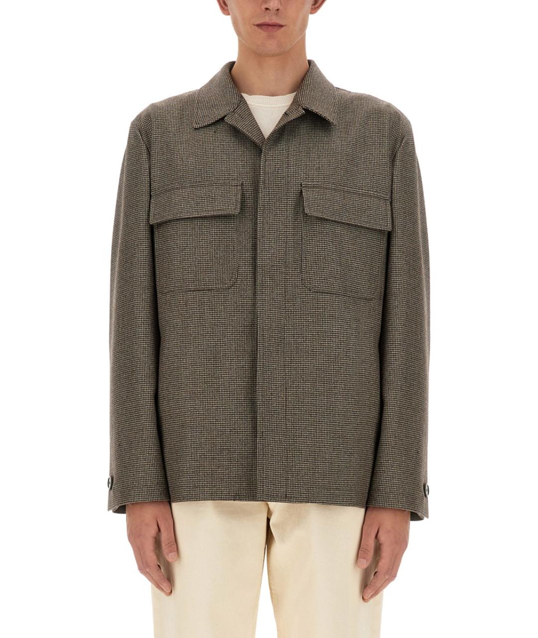 LARDINI Коричневая шерстяная куртка, фото 5