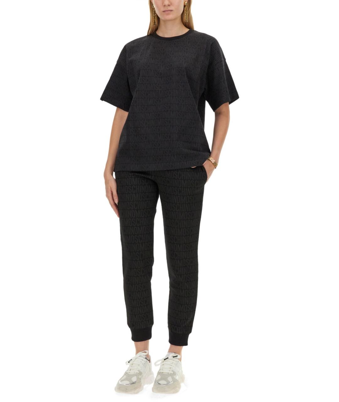 MOSCHINO Черная хлопковая футболка, фото 3