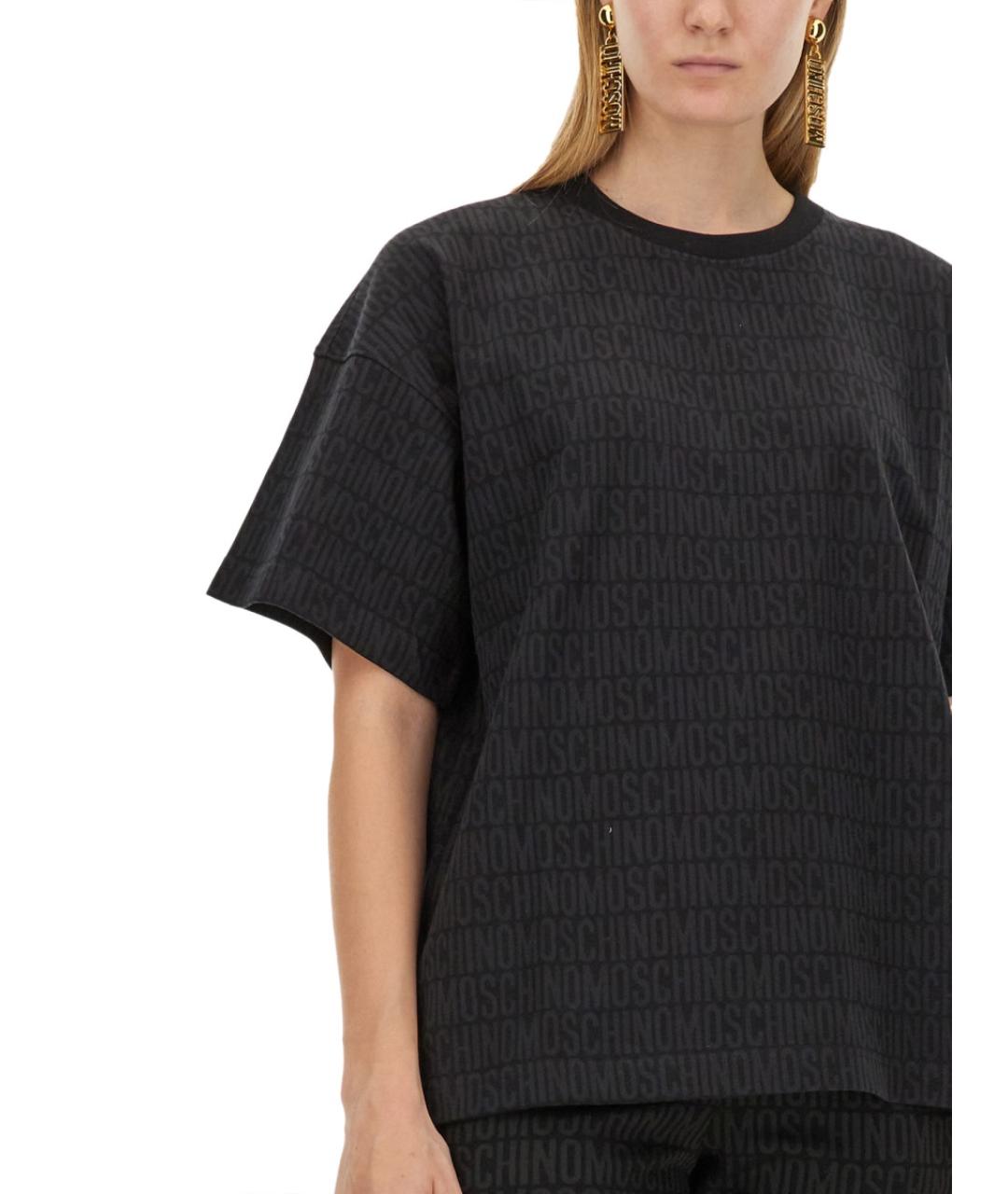 MOSCHINO Черная хлопковая футболка, фото 5