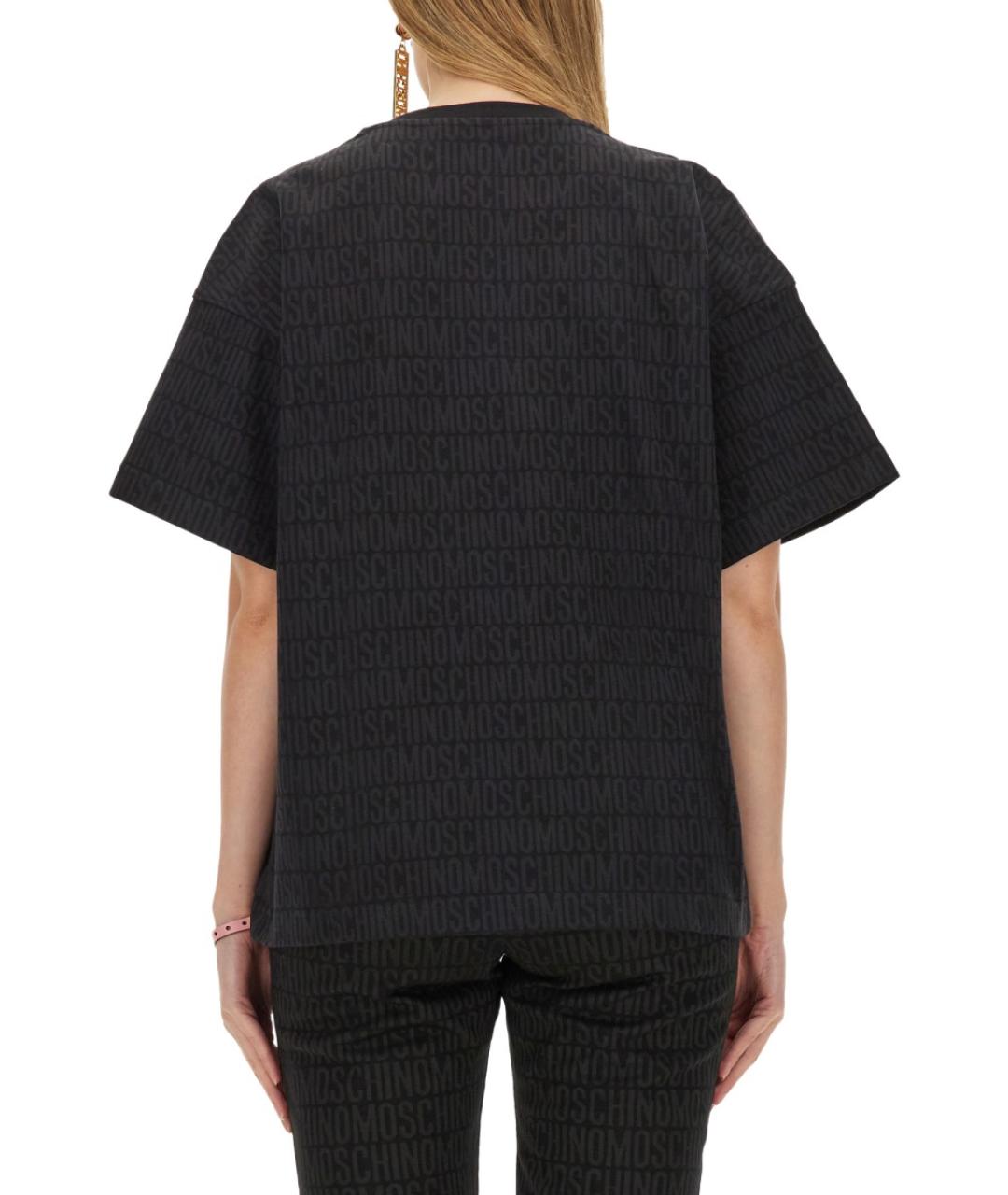 MOSCHINO Черная хлопковая футболка, фото 4