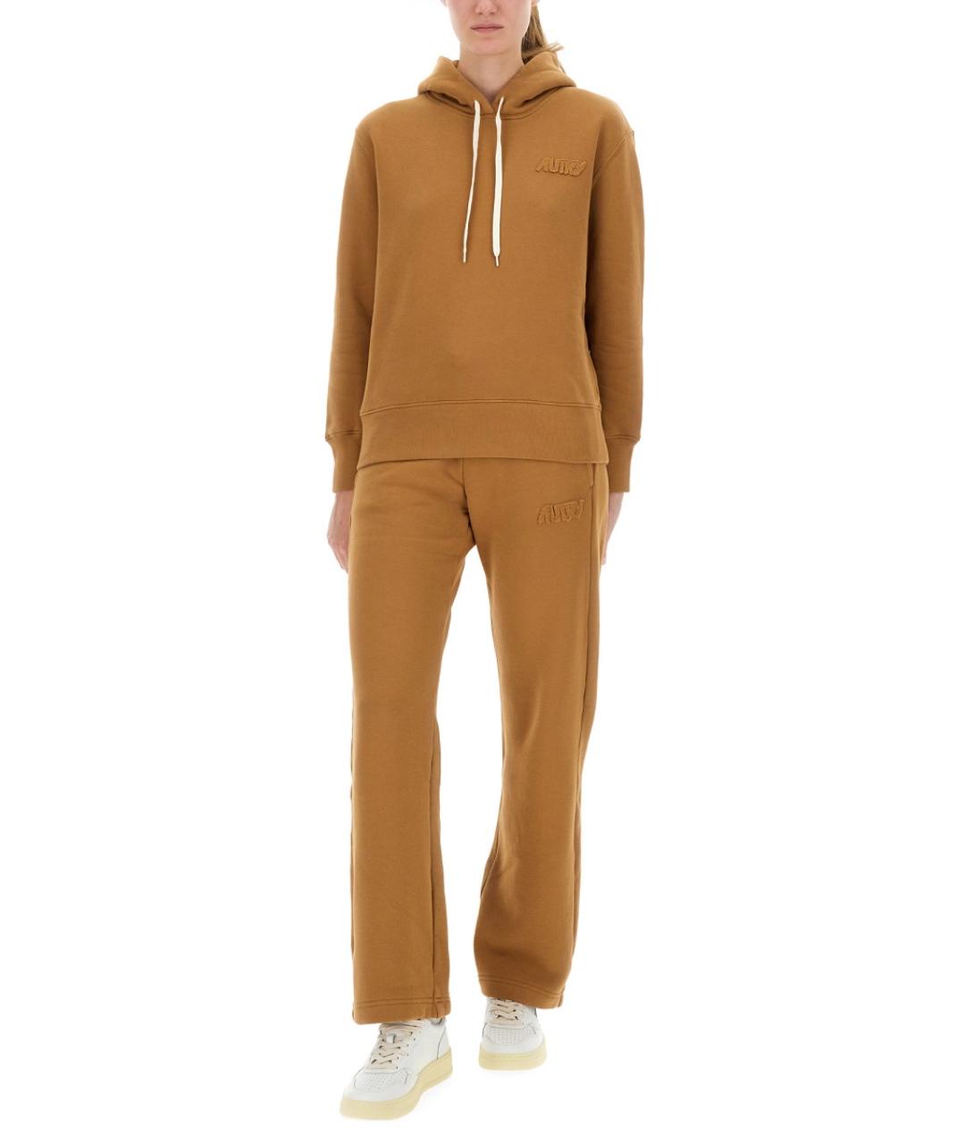 AUTRY Коричневые хлопковые прямые брюки, фото 2