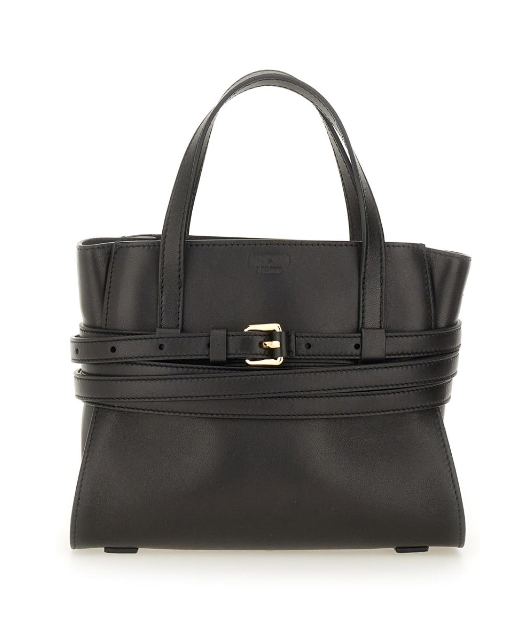 MOSCHINO Черная кожаная сумка тоут, фото 1