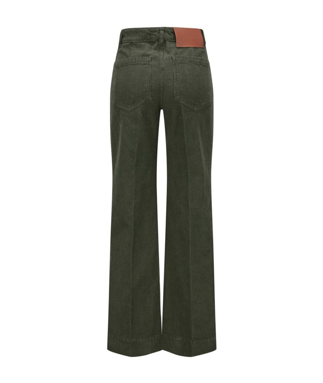 VICTORIA BECKHAM Зеленые хлопковые прямые джинсы, фото 2