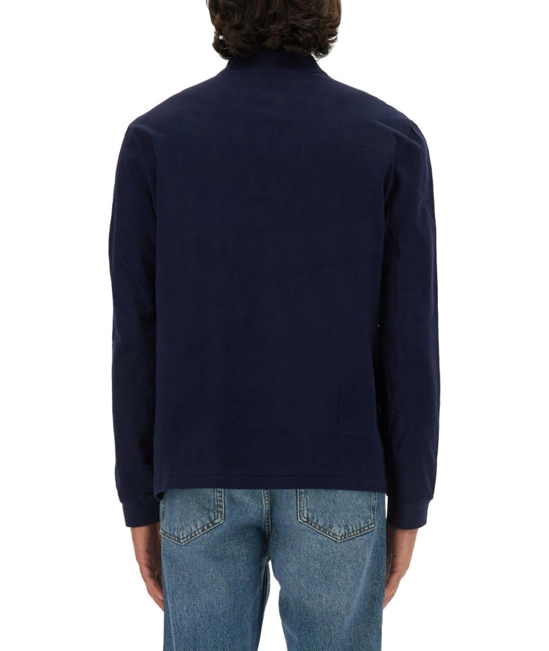 LACOSTE Синее хлопковое поло с длинным рукавом, фото 3