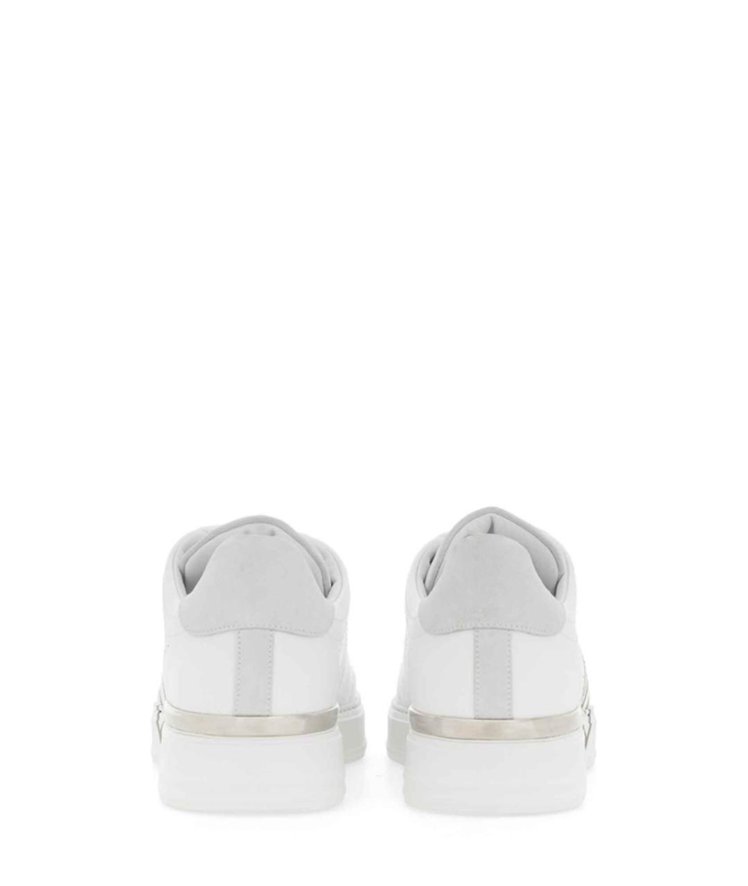 PHILIPP PLEIN Белые кожаные низкие кроссовки / кеды, фото 3