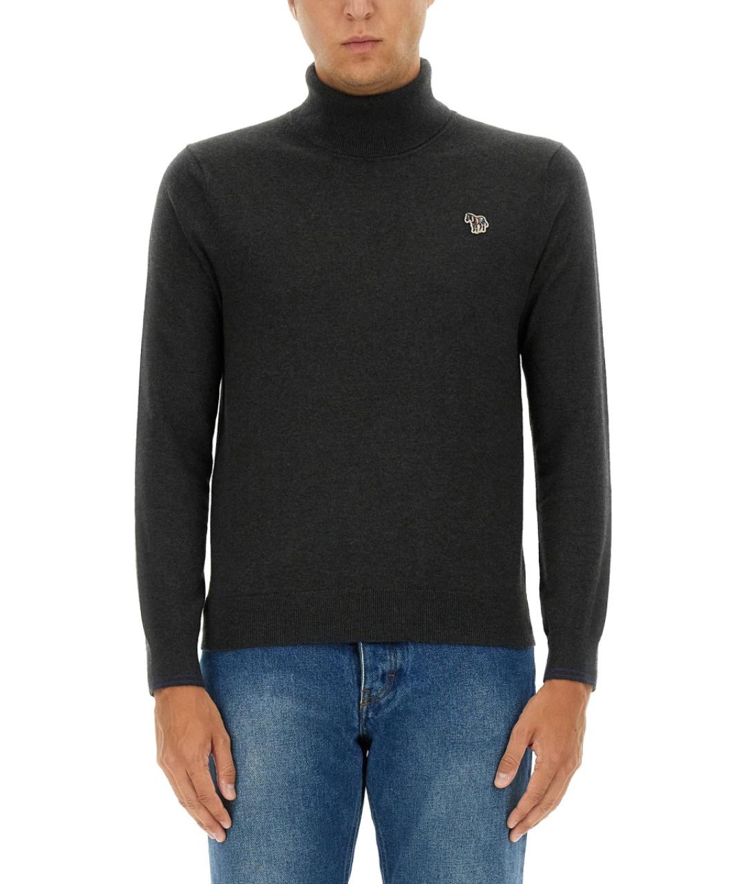 PS BY PAUL SMITH Антрацитовый хлопковый джемпер / свитер, фото 5