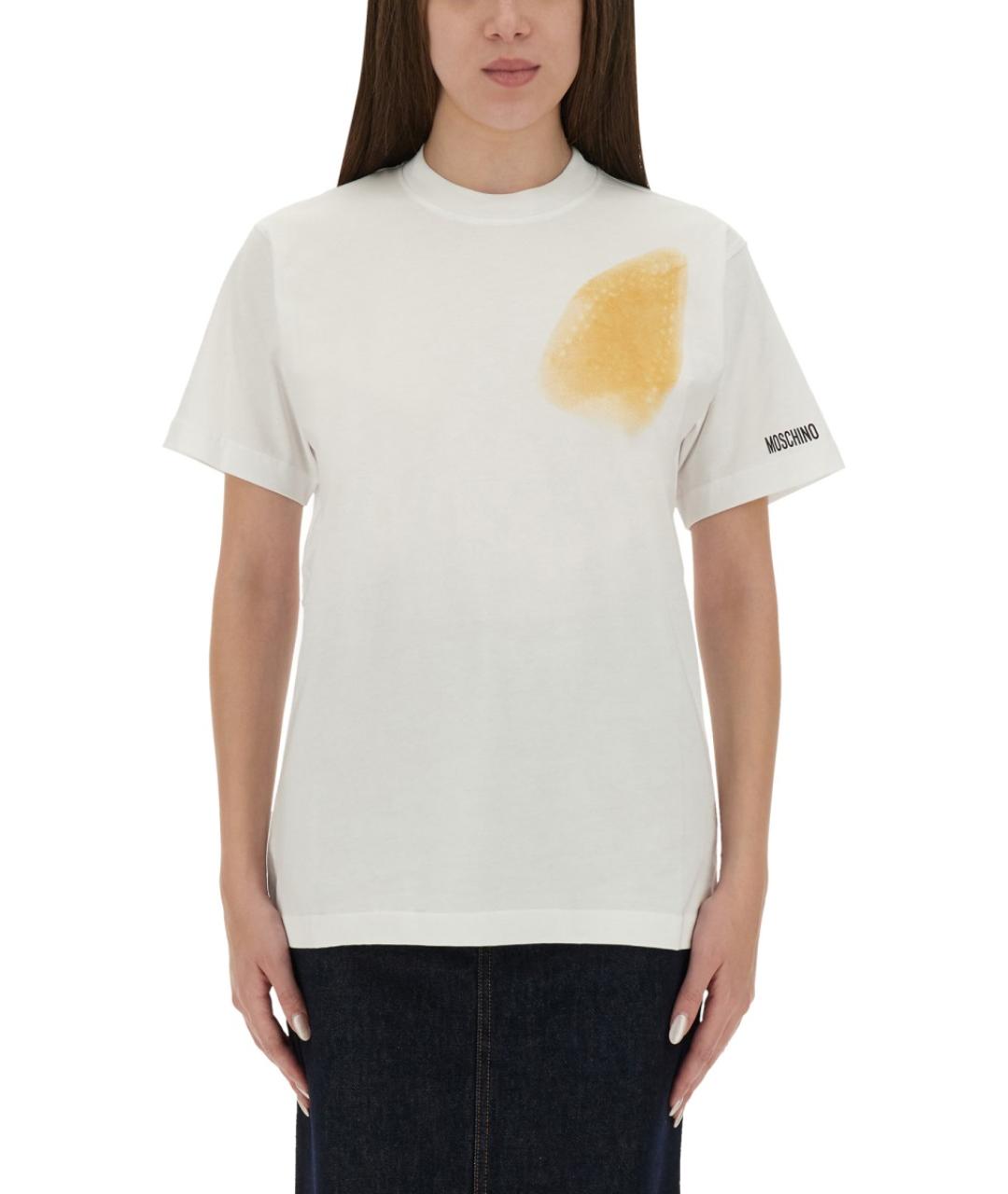 MOSCHINO Белая хлопковая футболка, фото 5
