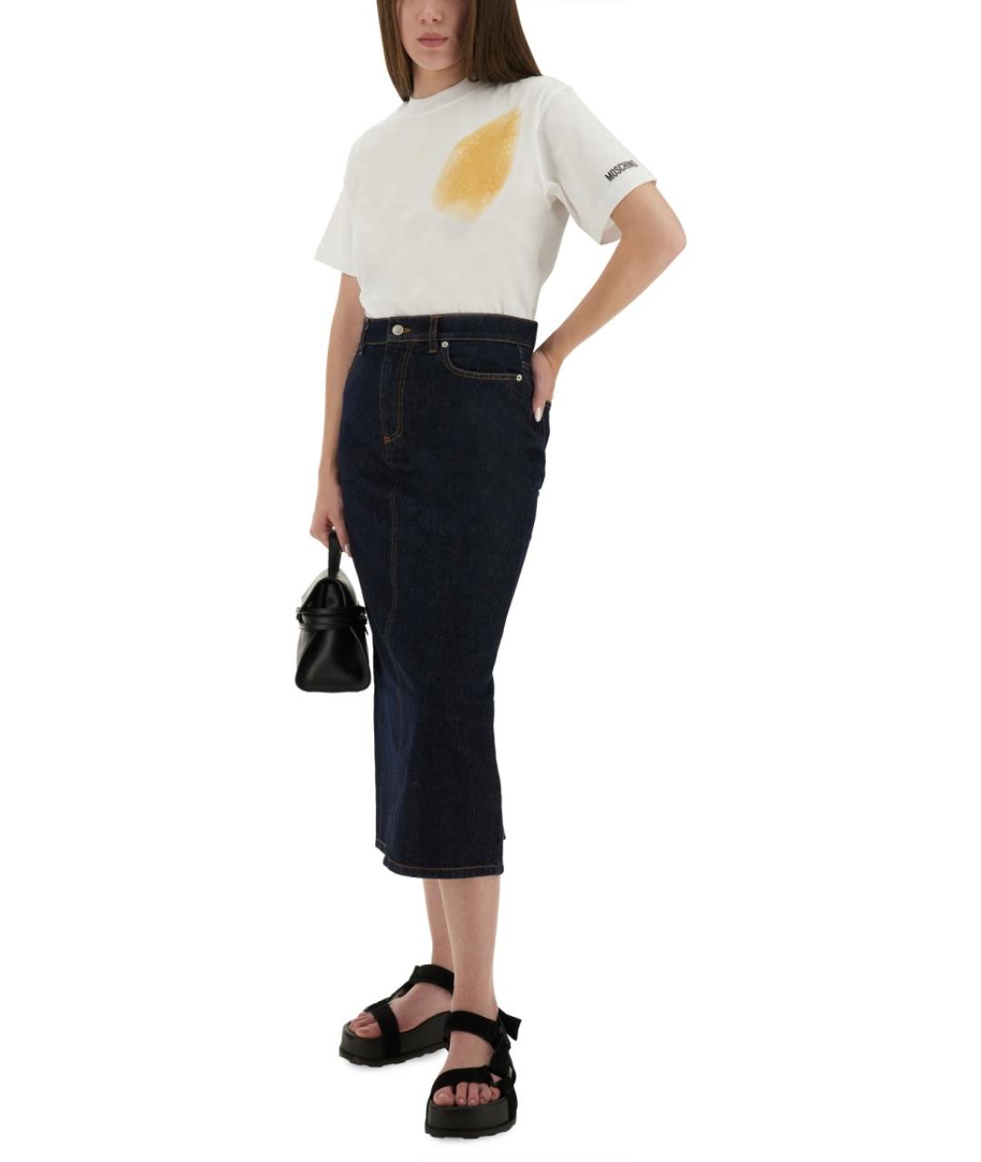 MOSCHINO Белая хлопковая футболка, фото 2