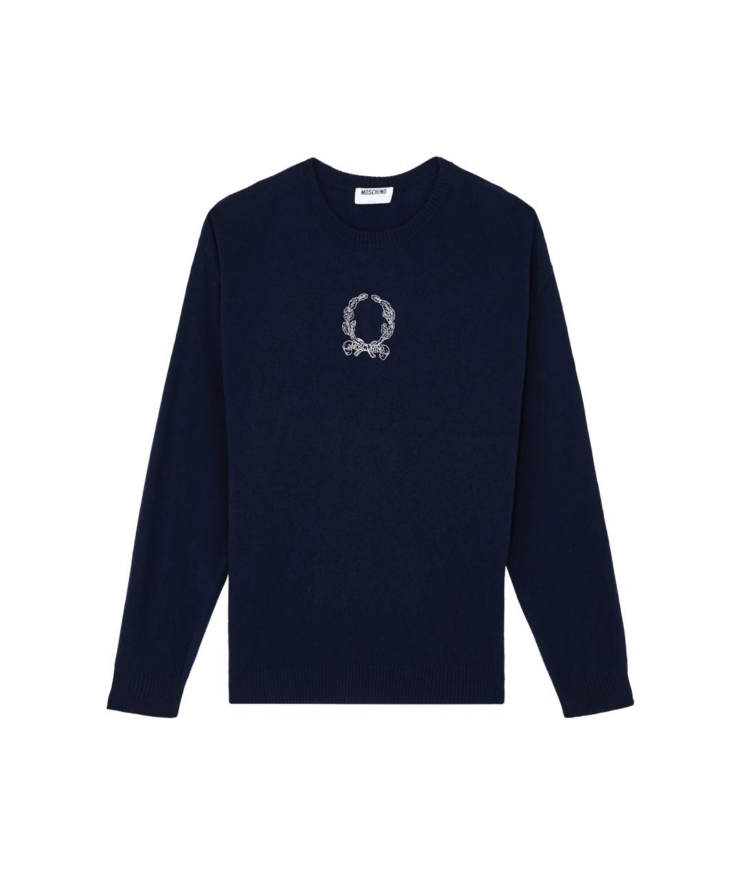 MOSCHINO Синий шерстяной джемпер / свитер, фото 1