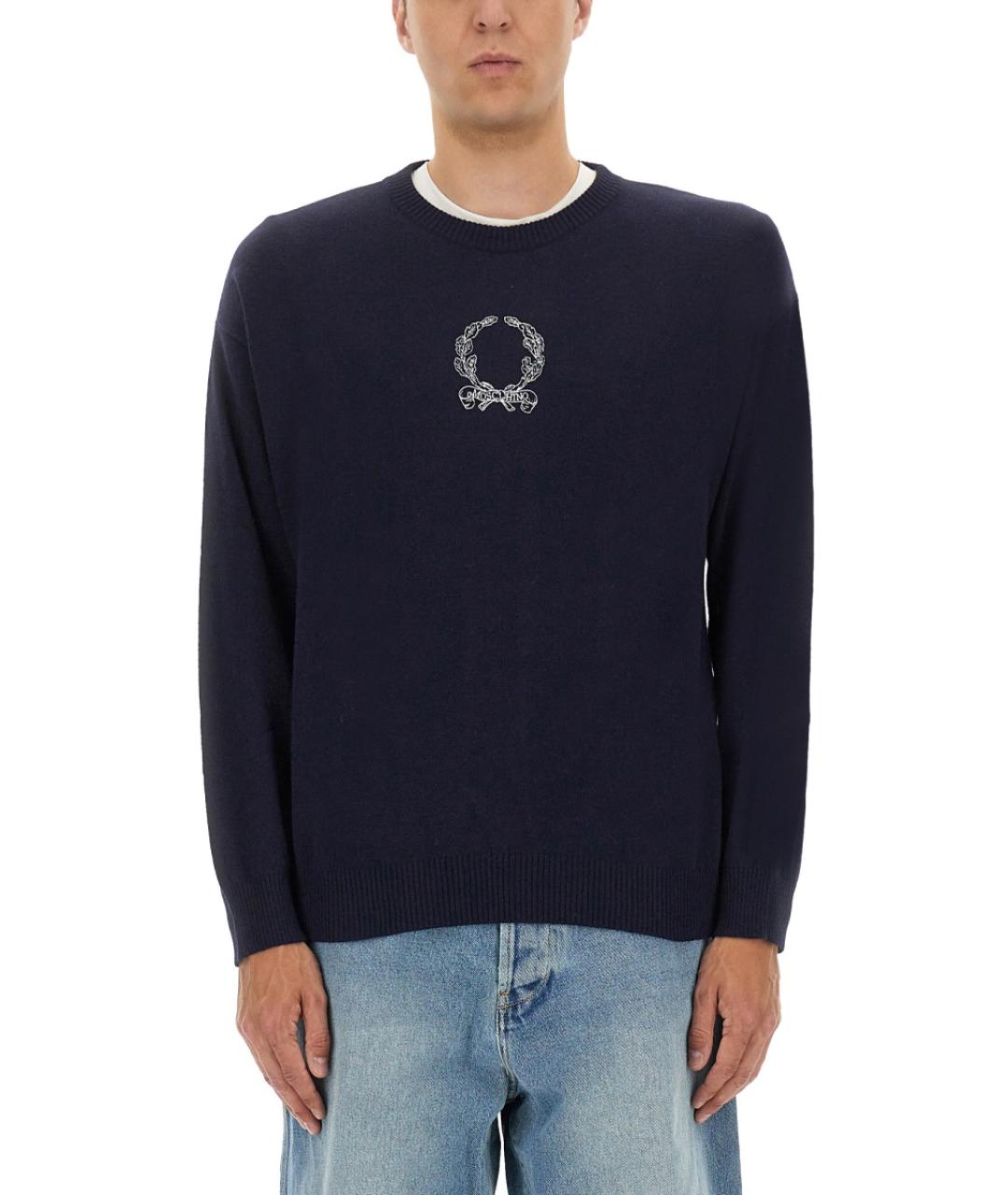 MOSCHINO Синий шерстяной джемпер / свитер, фото 2