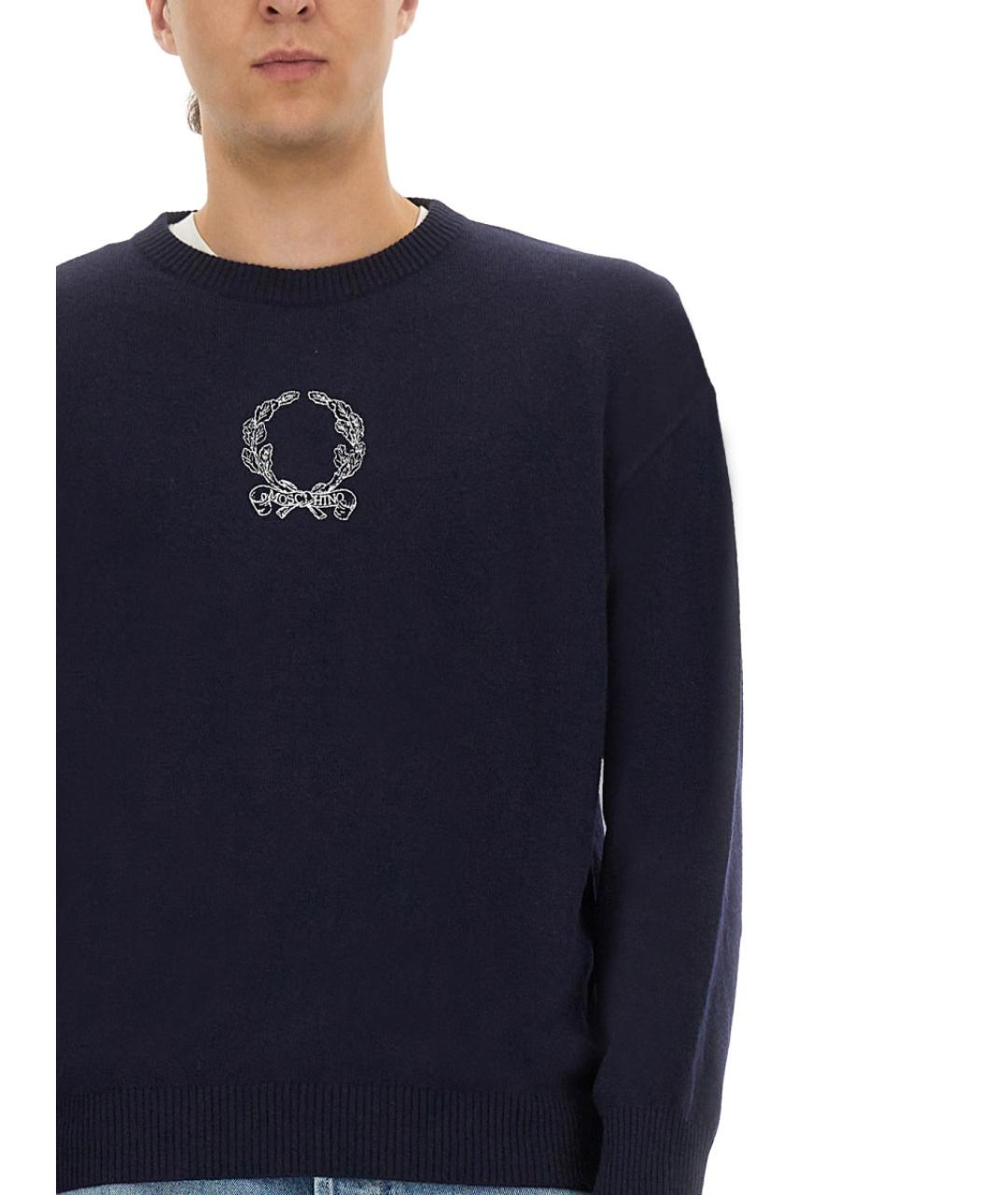 MOSCHINO Синий шерстяной джемпер / свитер, фото 5