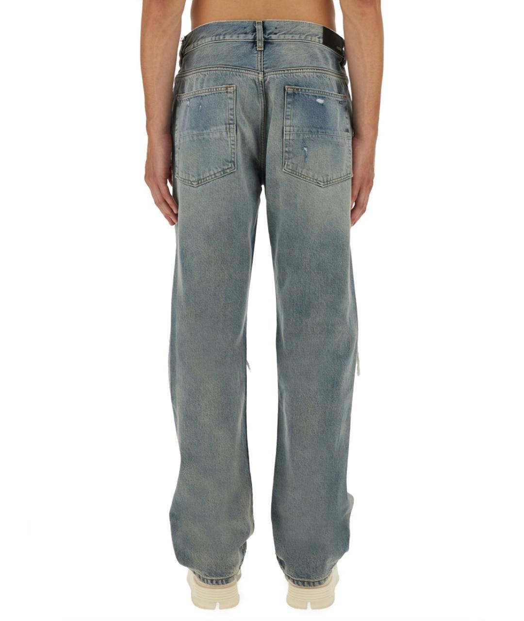 AMIRI Голубые хлопковые прямые джинсы, фото 4