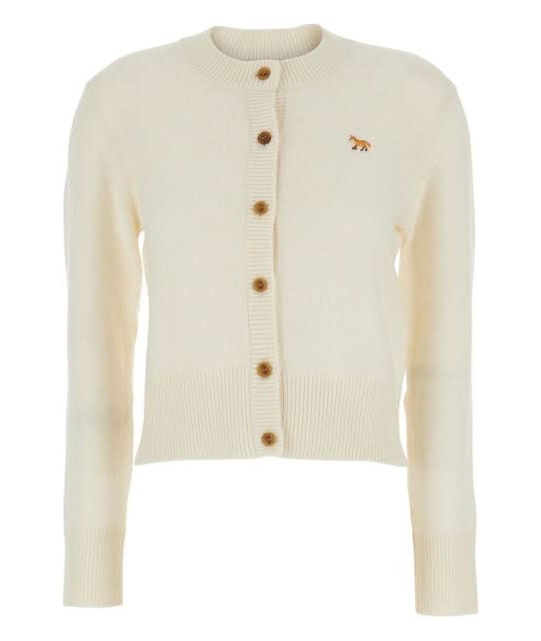 MAISON KITSUNE Бежевый шерстяной кардиган, фото 1