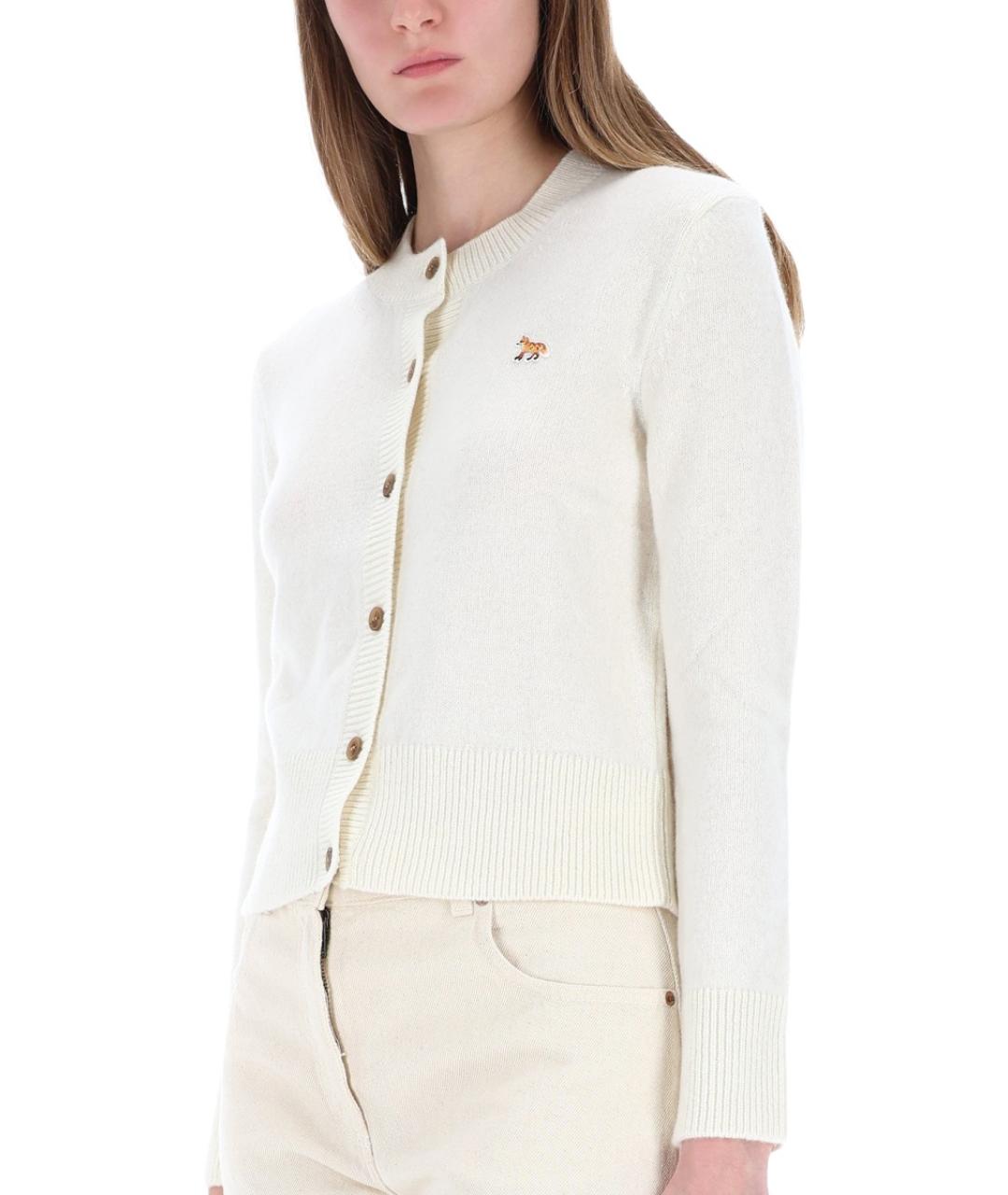 MAISON KITSUNE Бежевый шерстяной кардиган, фото 3