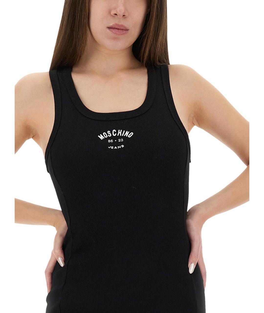 MOSCHINO JEANS Черное хлопковое повседневное платье, фото 2