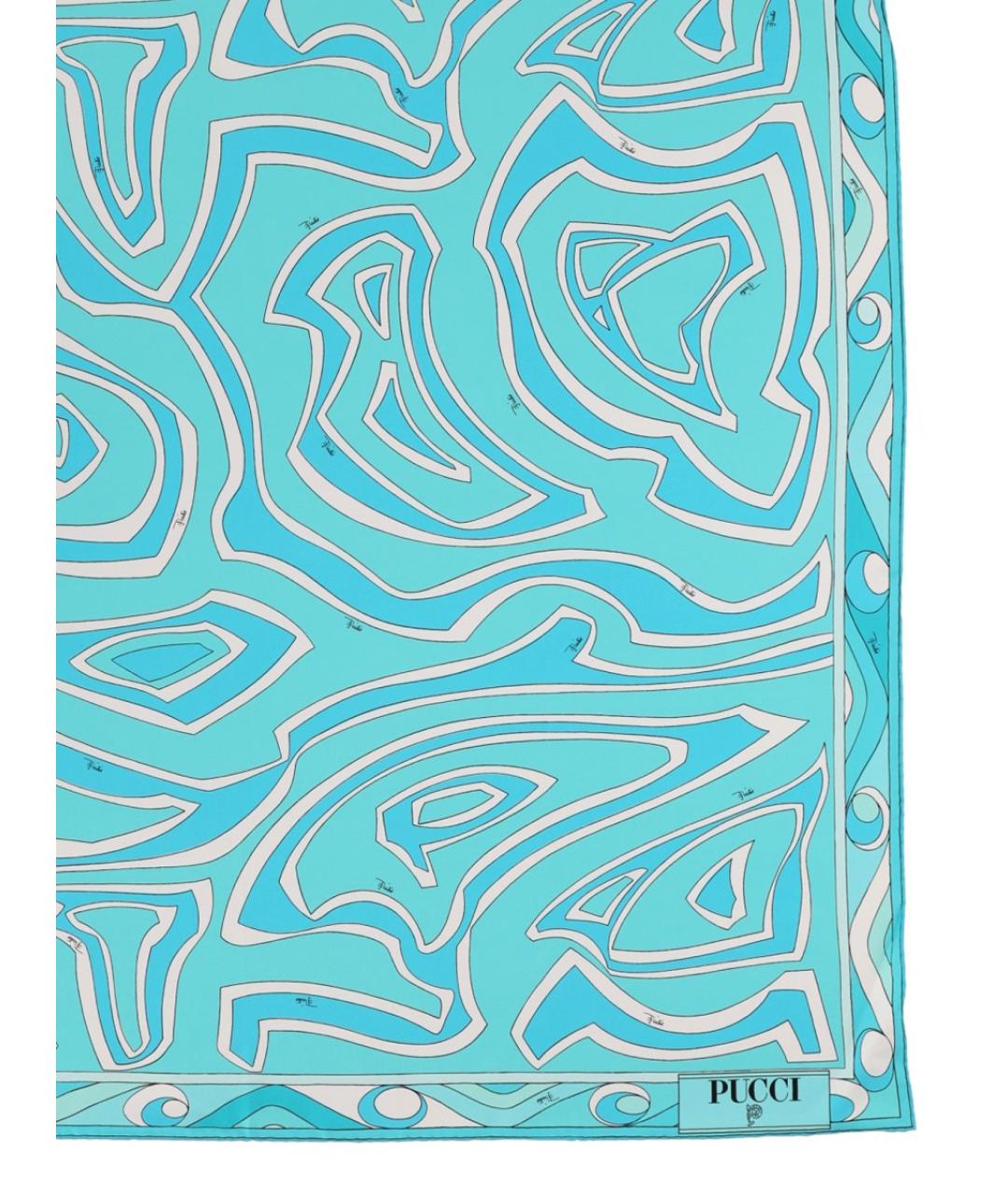 PUCCI Голубой шелковый платок, фото 2