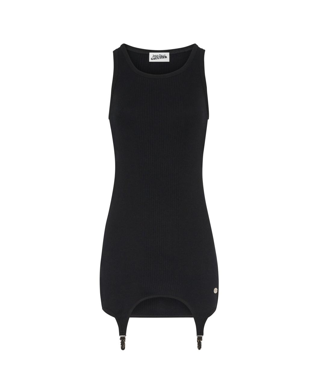 JEAN PAUL GAULTIER Черное хлопковое повседневное платье, фото 1