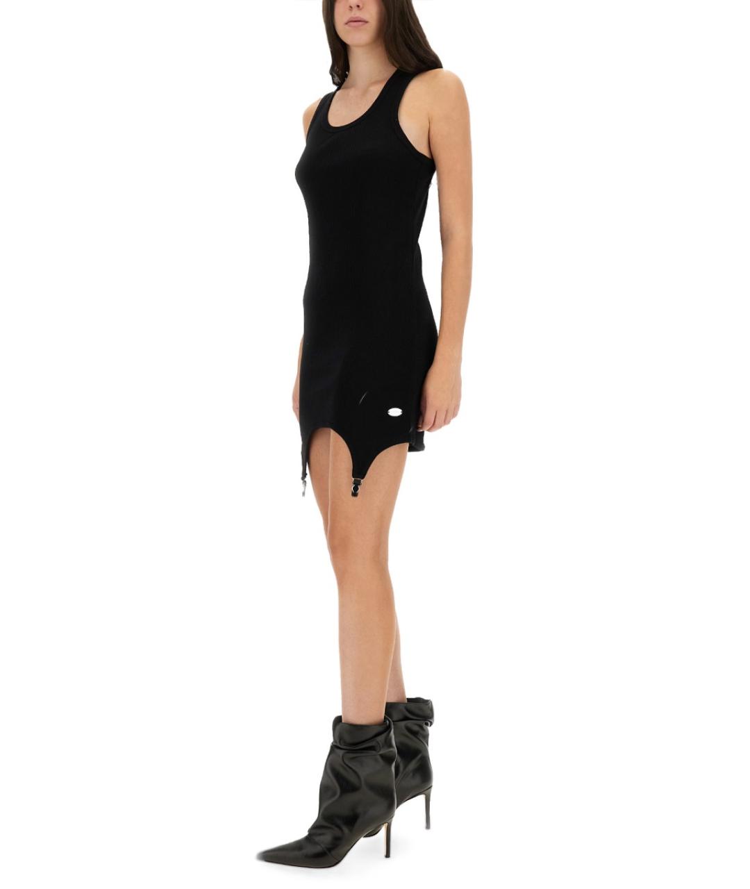 JEAN PAUL GAULTIER Черное хлопковое повседневное платье, фото 2