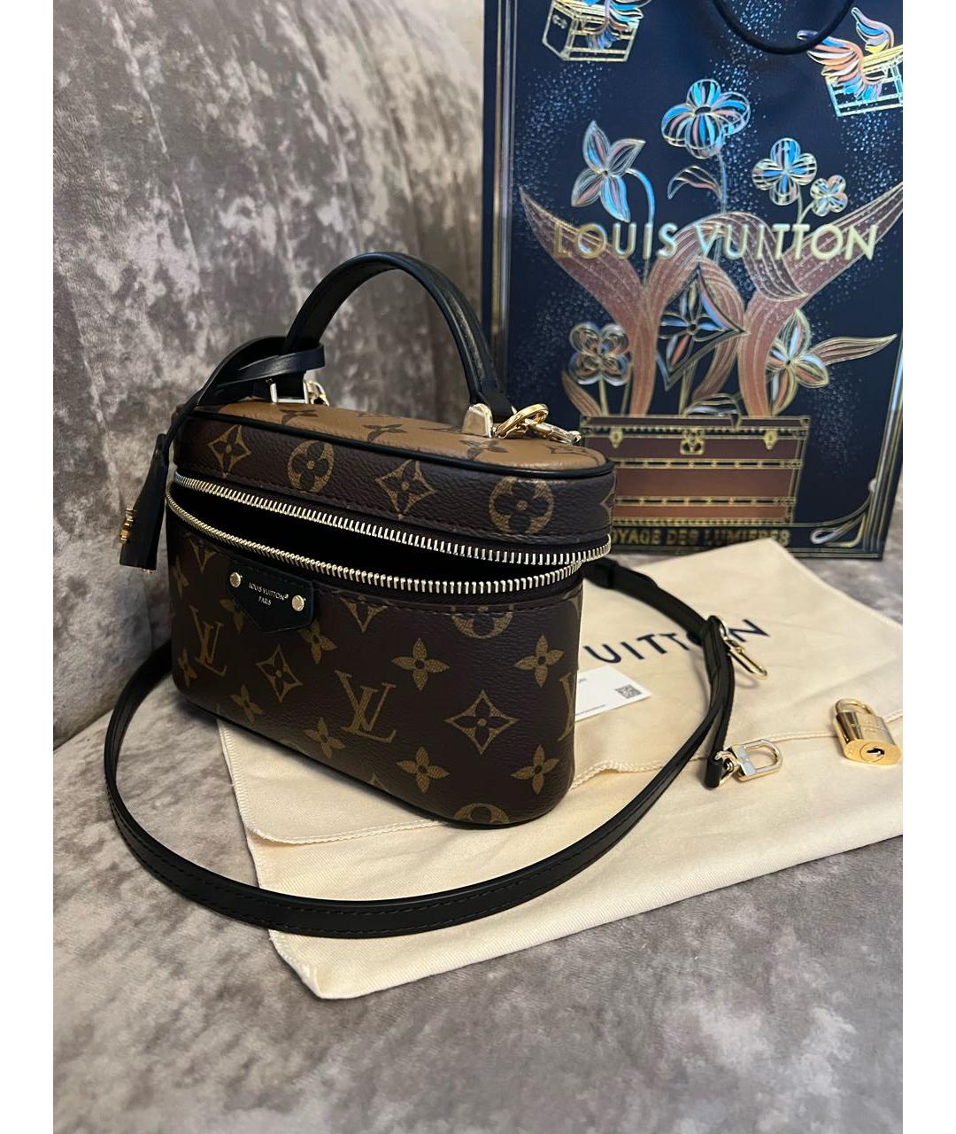 LOUIS VUITTON Коричневая сумка с короткими ручками, фото 7