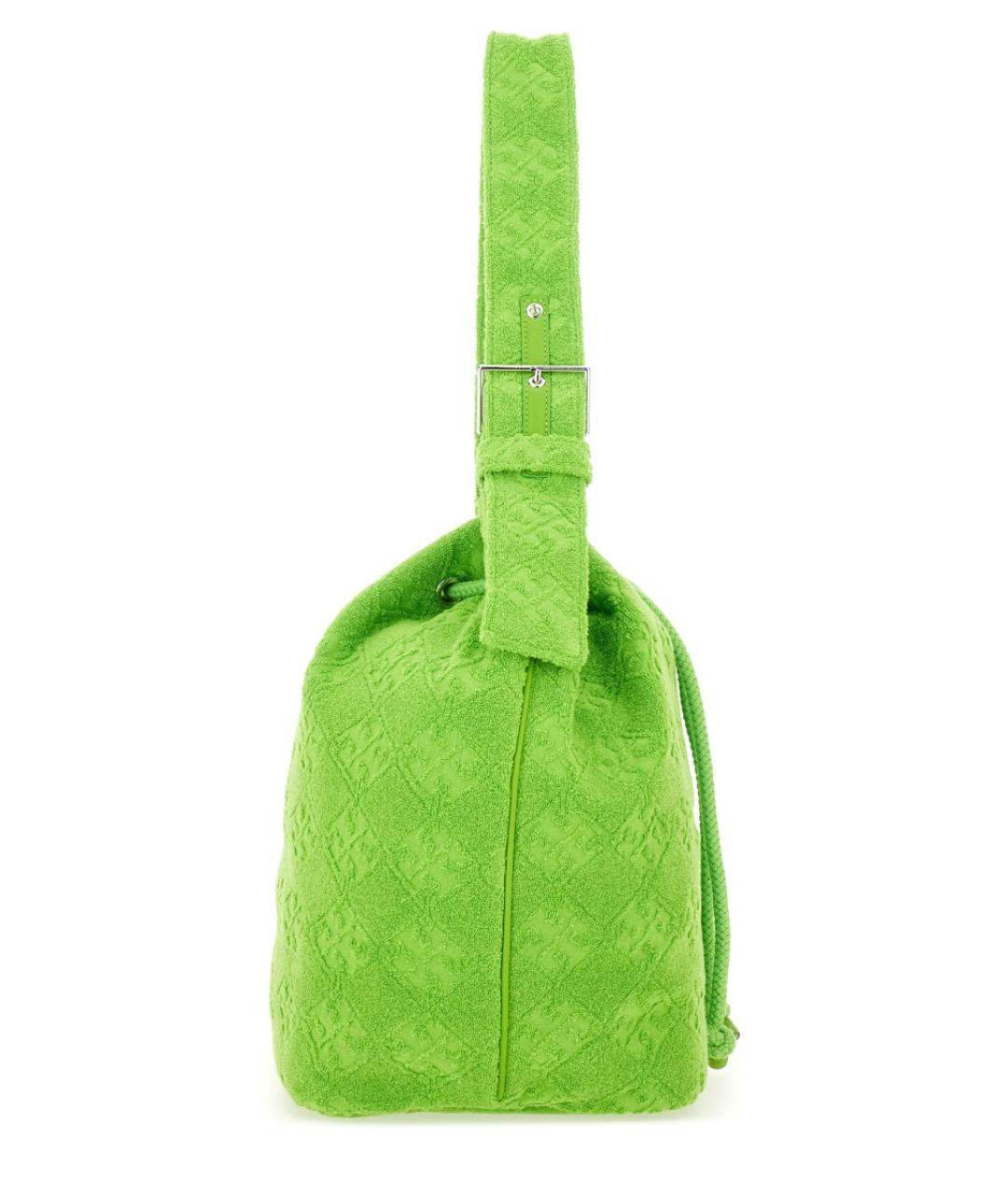 TORY BURCH Зеленая хлопковая сумка с короткими ручками, фото 4