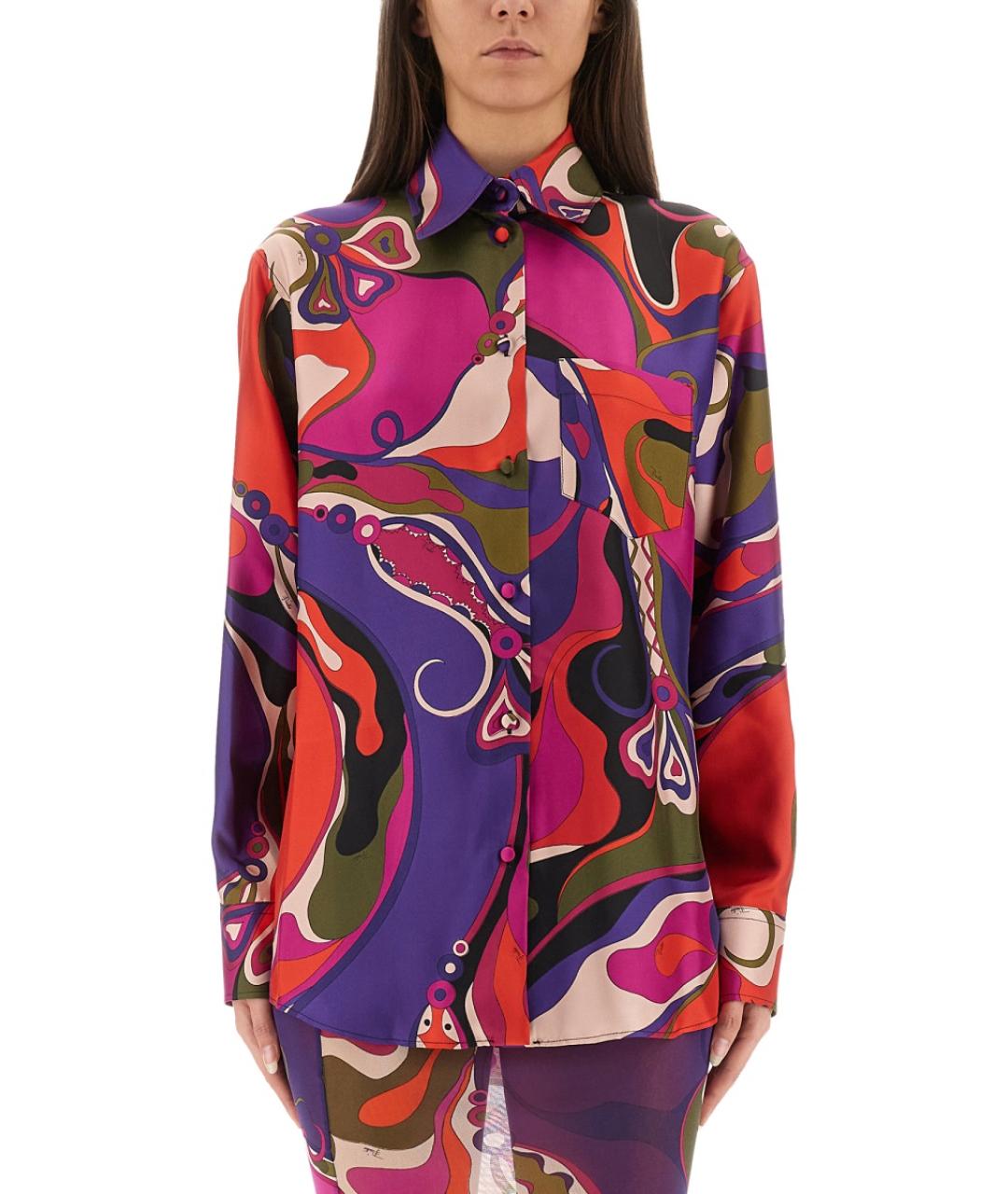 PUCCI Мульти шелковая рубашка, фото 5