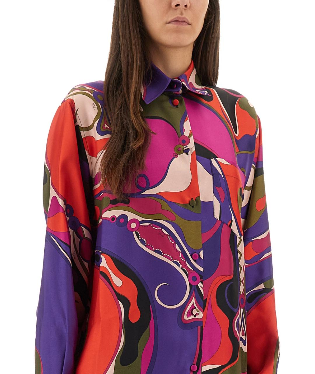 PUCCI Мульти шелковая рубашка, фото 4