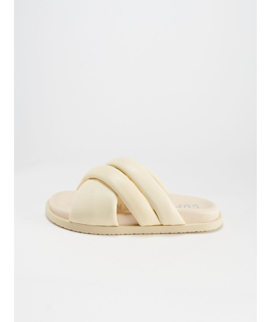 COPENHAGEN Бежевые кожаные шлепанцы, фото 8