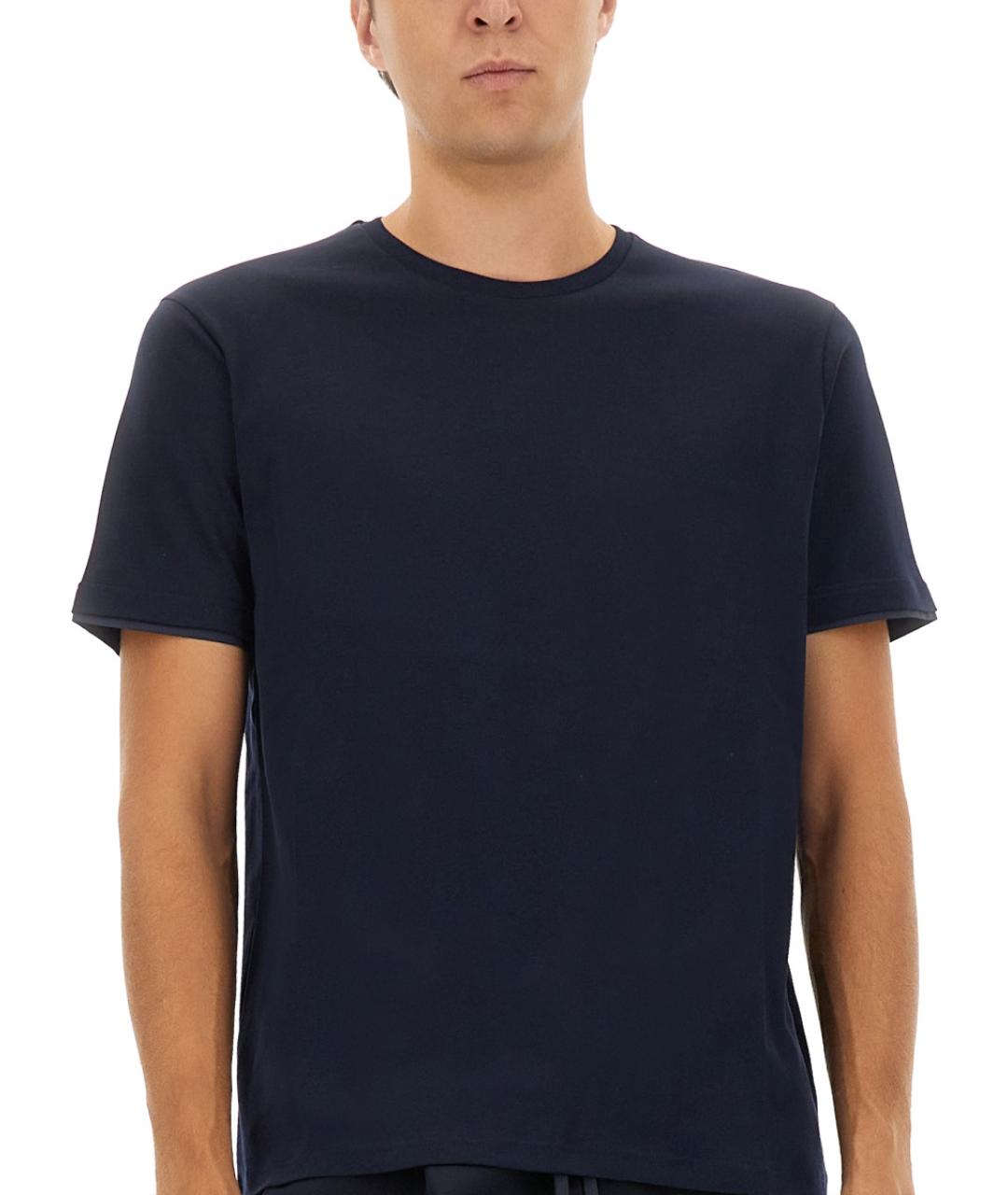 HERNO Синяя хлопковая футболка, фото 4