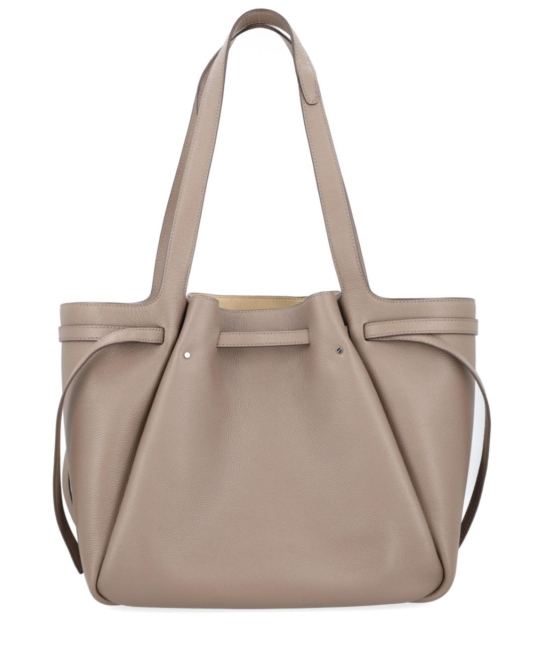 TORY BURCH Бежевая кожаная сумка тоут, фото 3