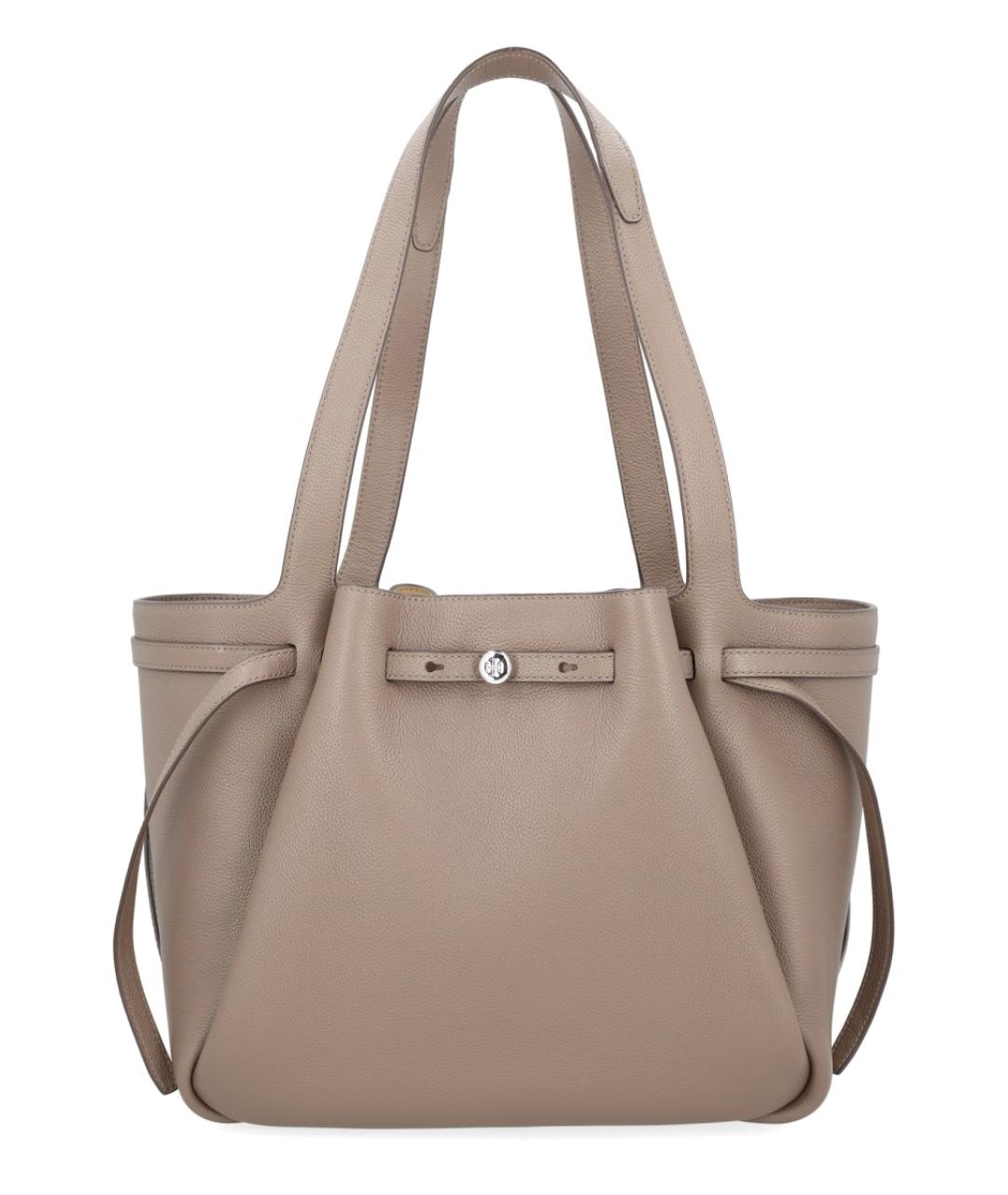 TORY BURCH Бежевая кожаная сумка тоут, фото 1