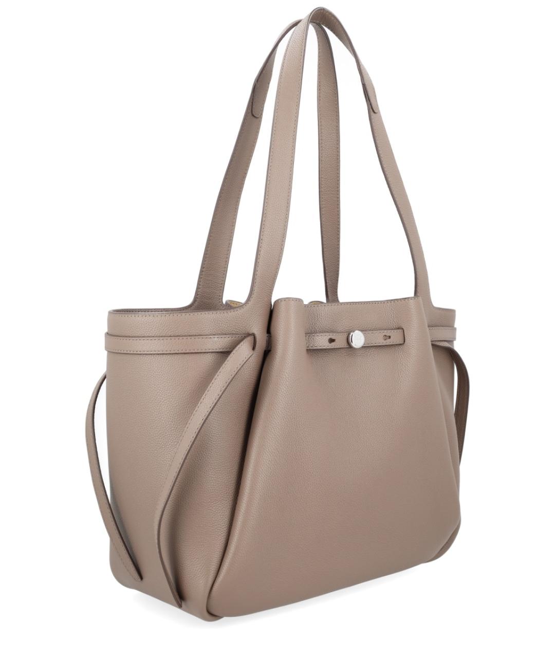 TORY BURCH Бежевая кожаная сумка тоут, фото 2