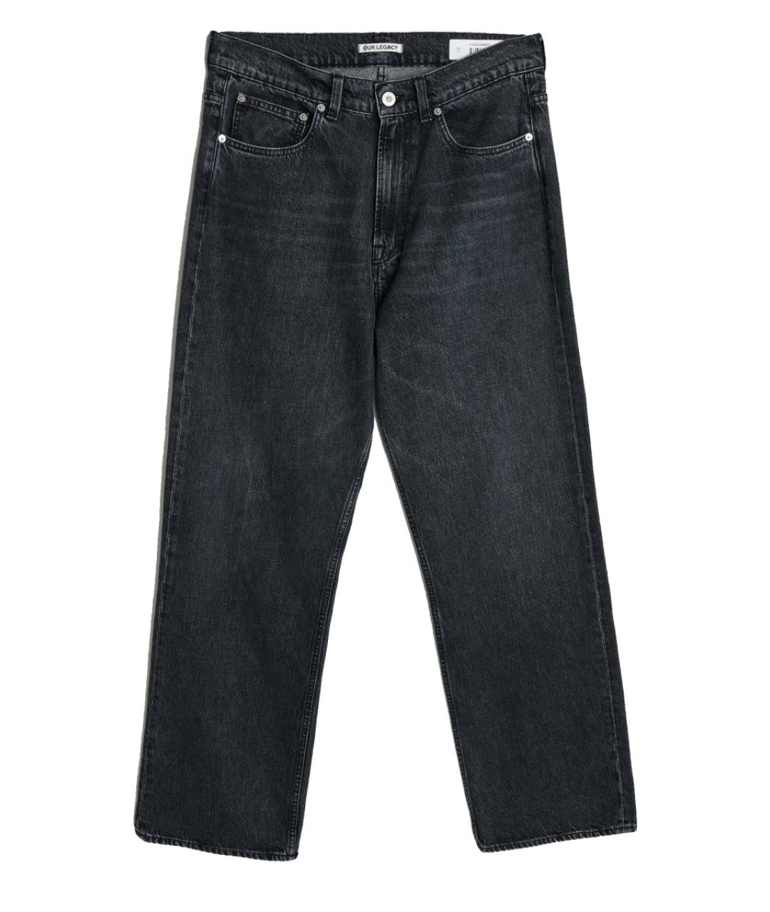 OUR LEGACY Темно-синие хлопковые прямые джинсы, фото 1