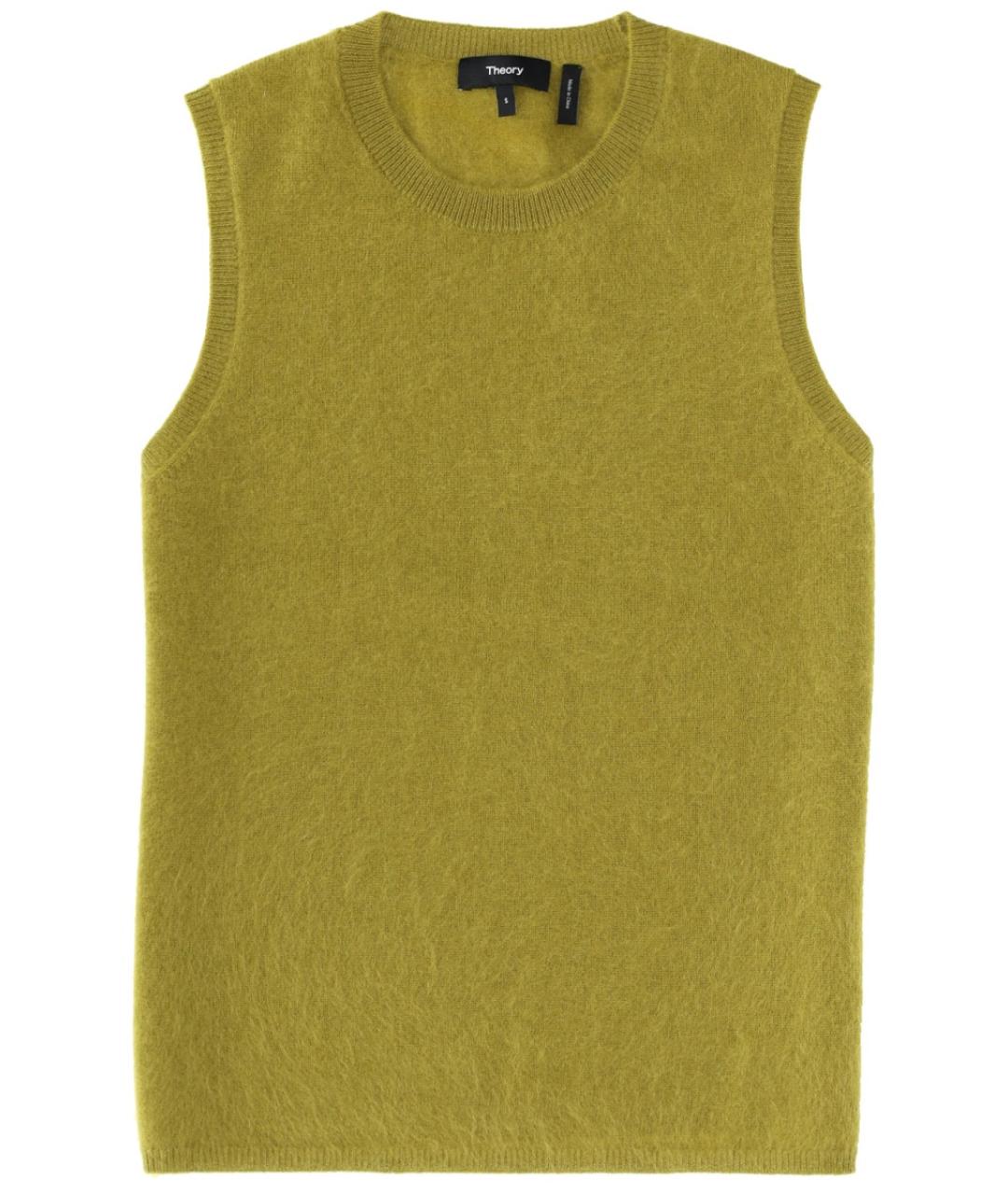 THEORY Зеленая кашемировая майка, фото 1