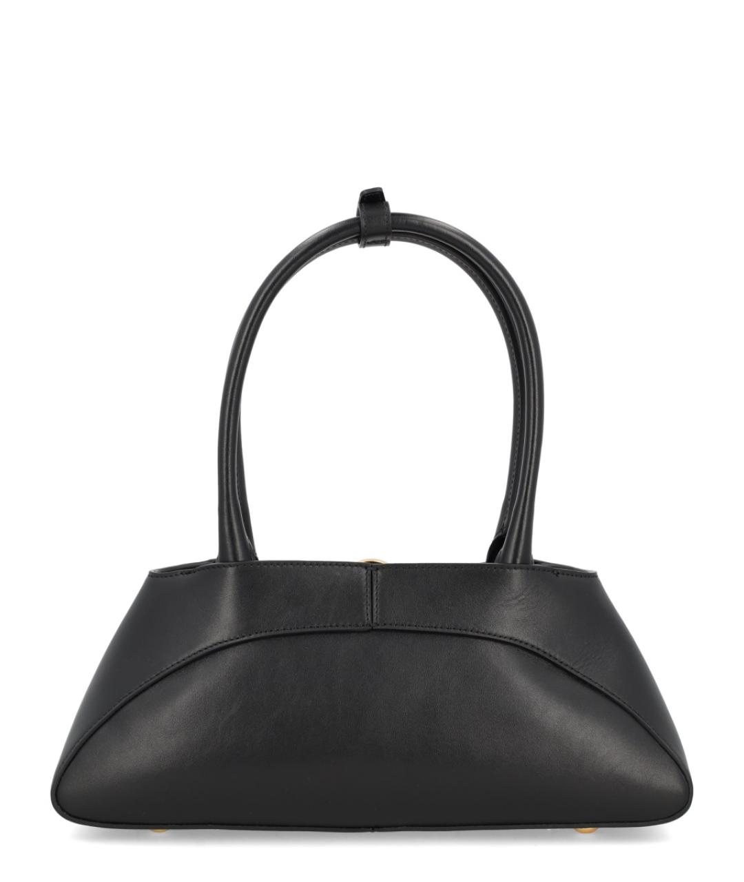 MARINE SERRE Черная кожаная сумка тоут, фото 2