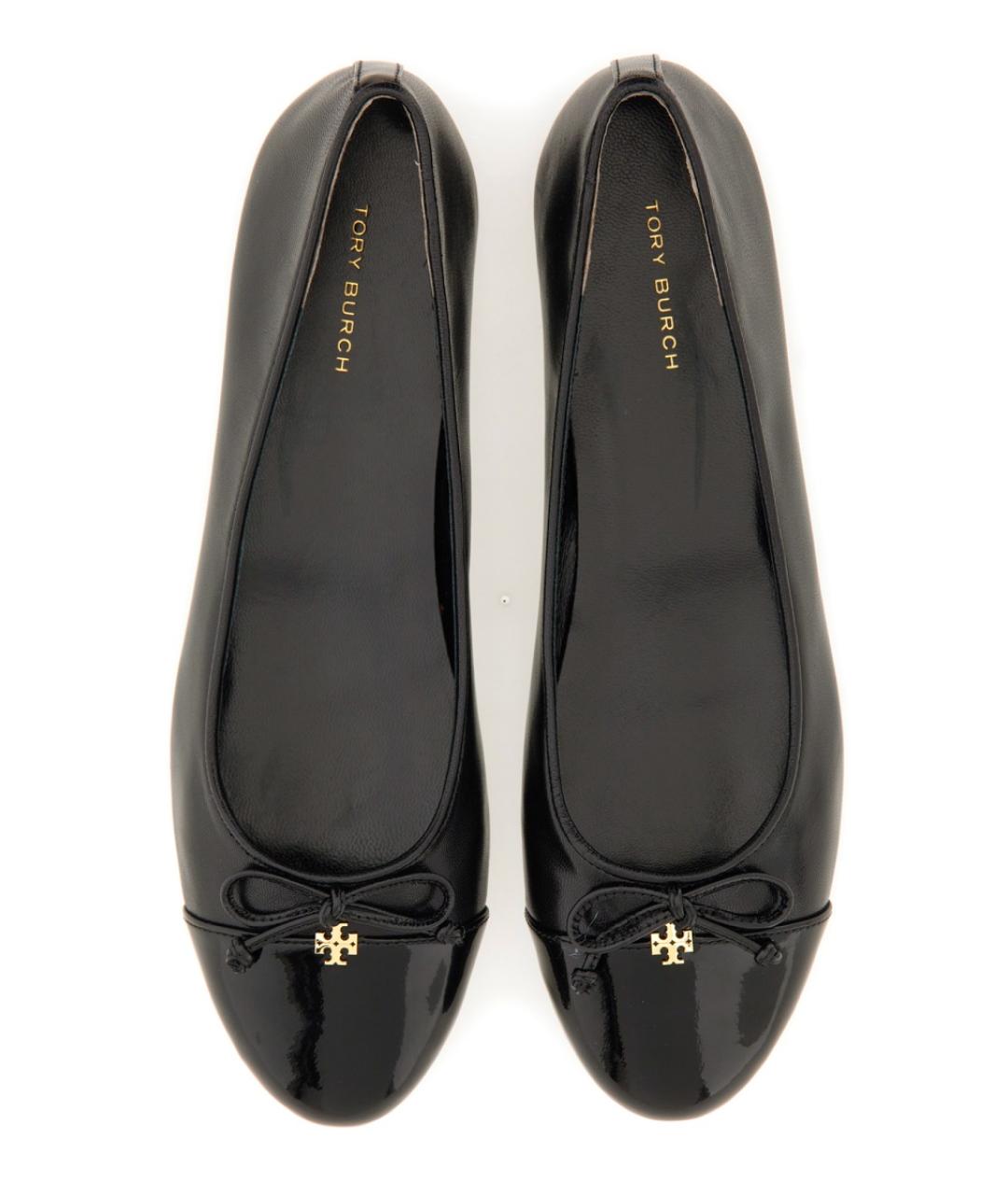 TORY BURCH Черные кожаные балетки, фото 3