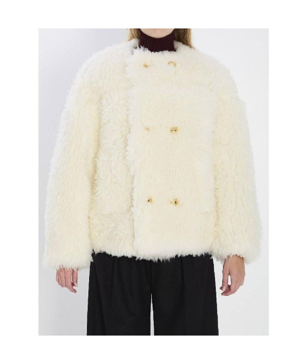 CELINE Белая шерстяная шуба, фото 6