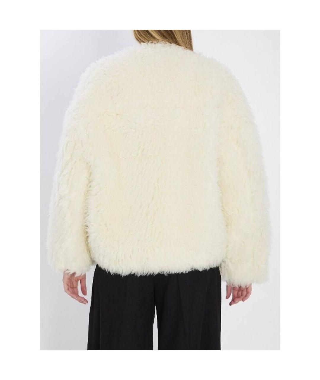 CELINE Белая шерстяная шуба, фото 3
