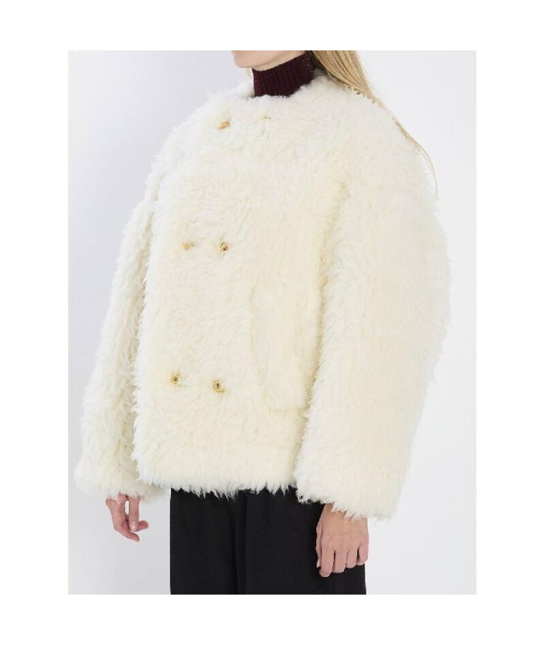 CELINE Белая шерстяная шуба, фото 2