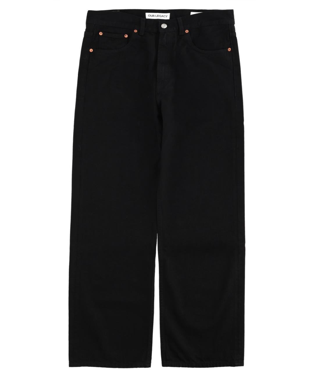 OUR LEGACY Черные хлопковые прямые джинсы, фото 1