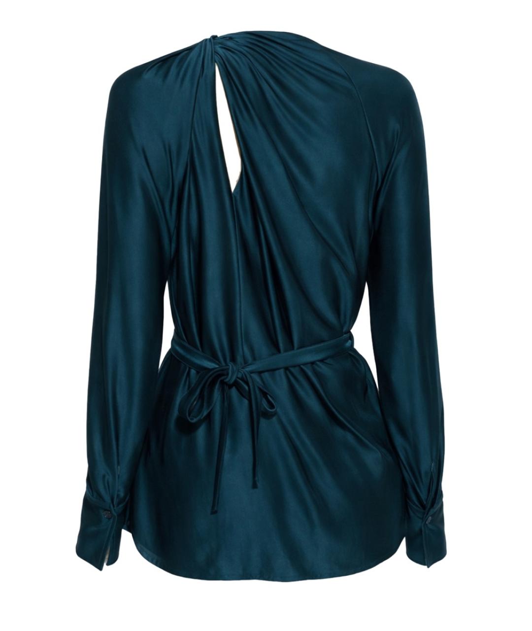 VICTORIA BECKHAM Бирюзовая вискозная блузы, фото 2