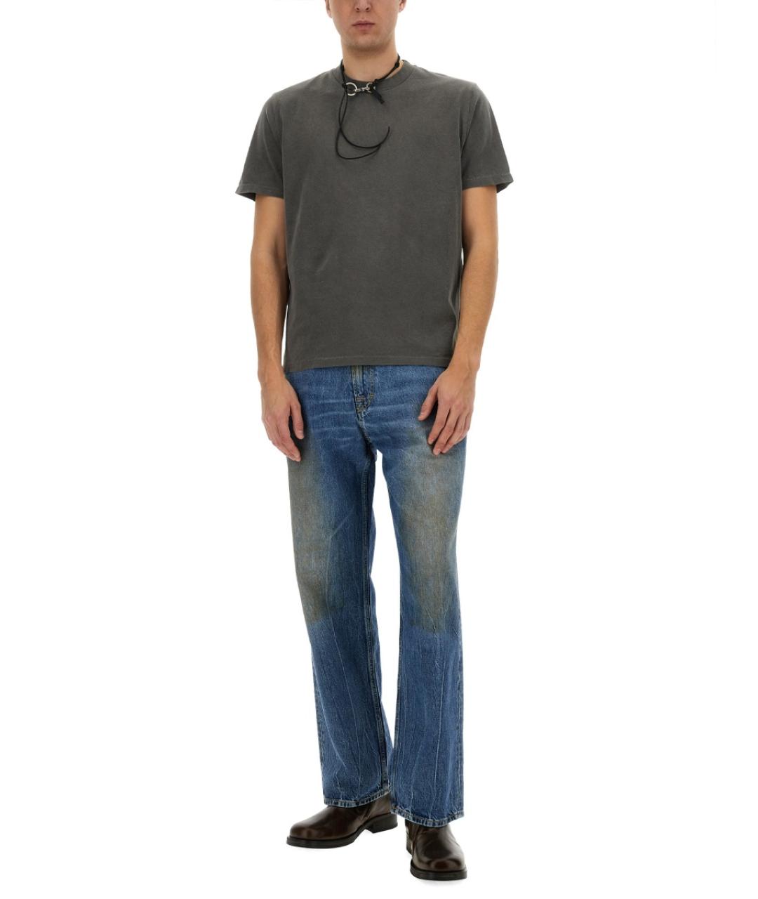 OUR LEGACY Серая хлопковая футболка, фото 2