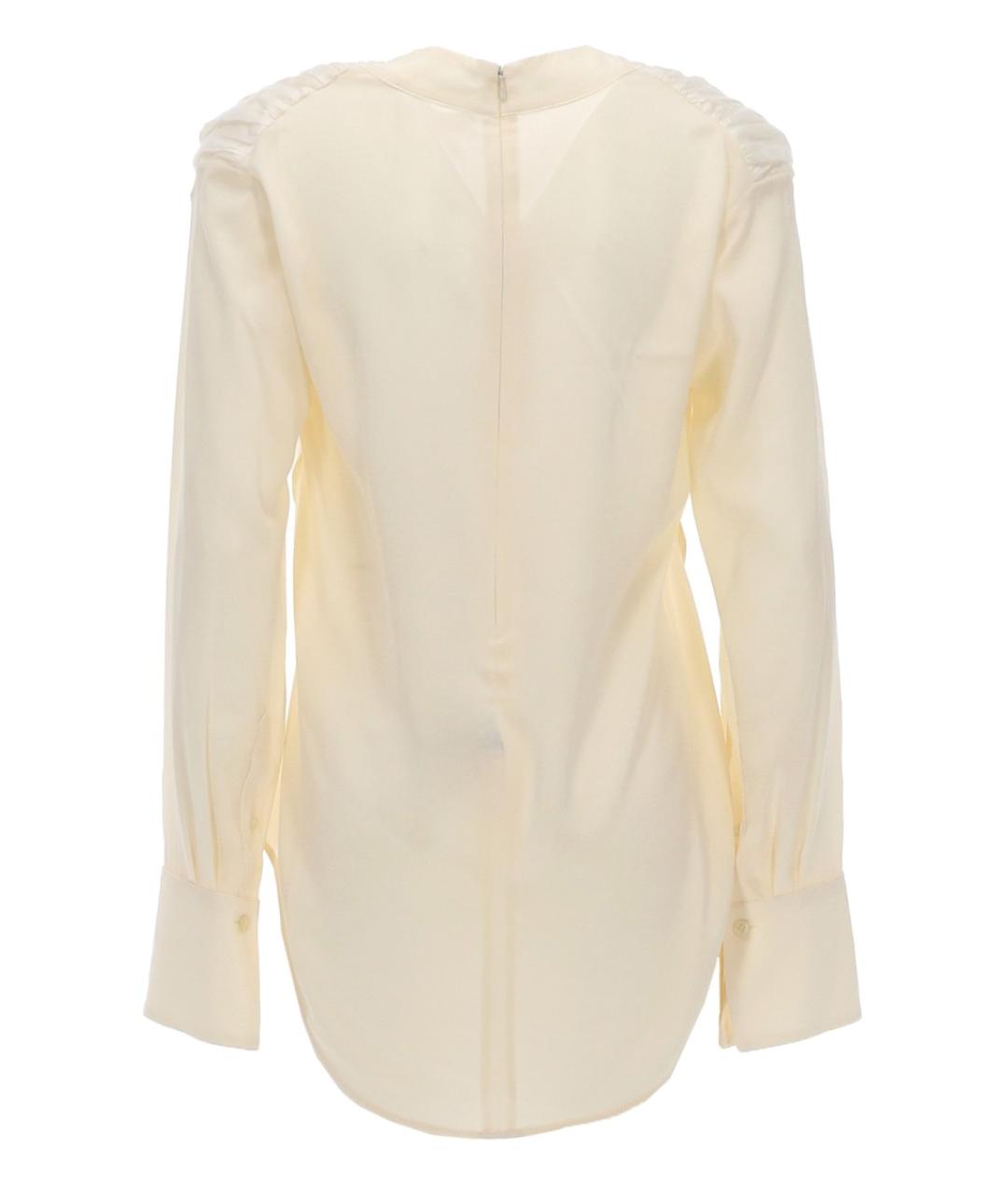 VICTORIA BECKHAM Белая шелковая блузы, фото 2