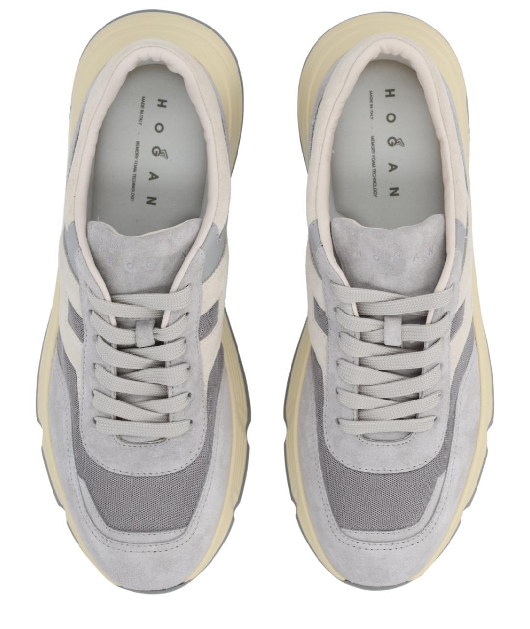 HOGAN Серые замшевые низкие кроссовки / кеды, фото 5