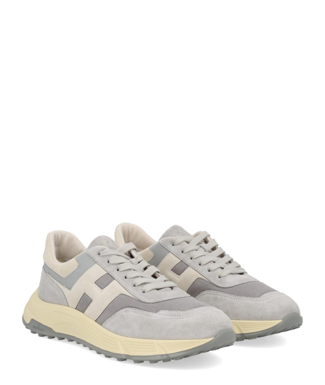 HOGAN Серые замшевые низкие кроссовки / кеды, фото 2